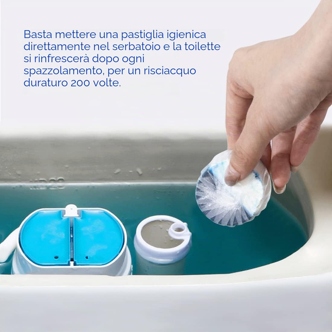 KIISIISO Confezione da 40 pastiglie detergenti per WC, a lunga durata, con tecnologia a rilascio prolungato contro le macchie ostinate, detergente automatico per WC per deodorare e decalcificare