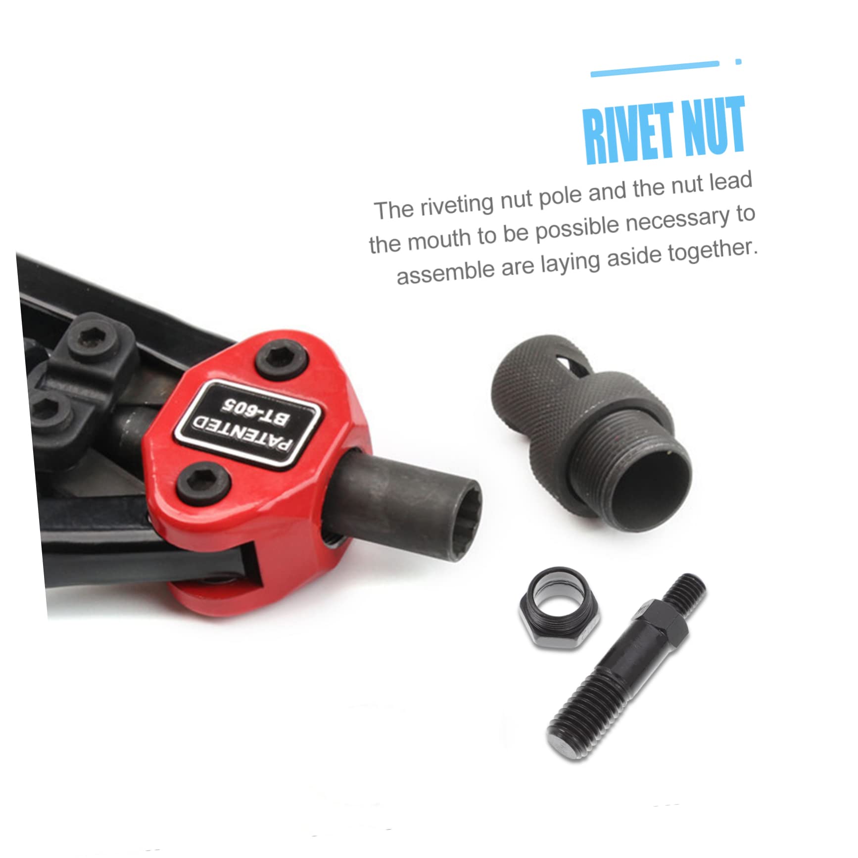 Cabilock Nut Tool Tip Replacement Ergonomic Design Mandrel for Nuts Durable Construction Suitable for Riveting Applications Easy to Use and Saving