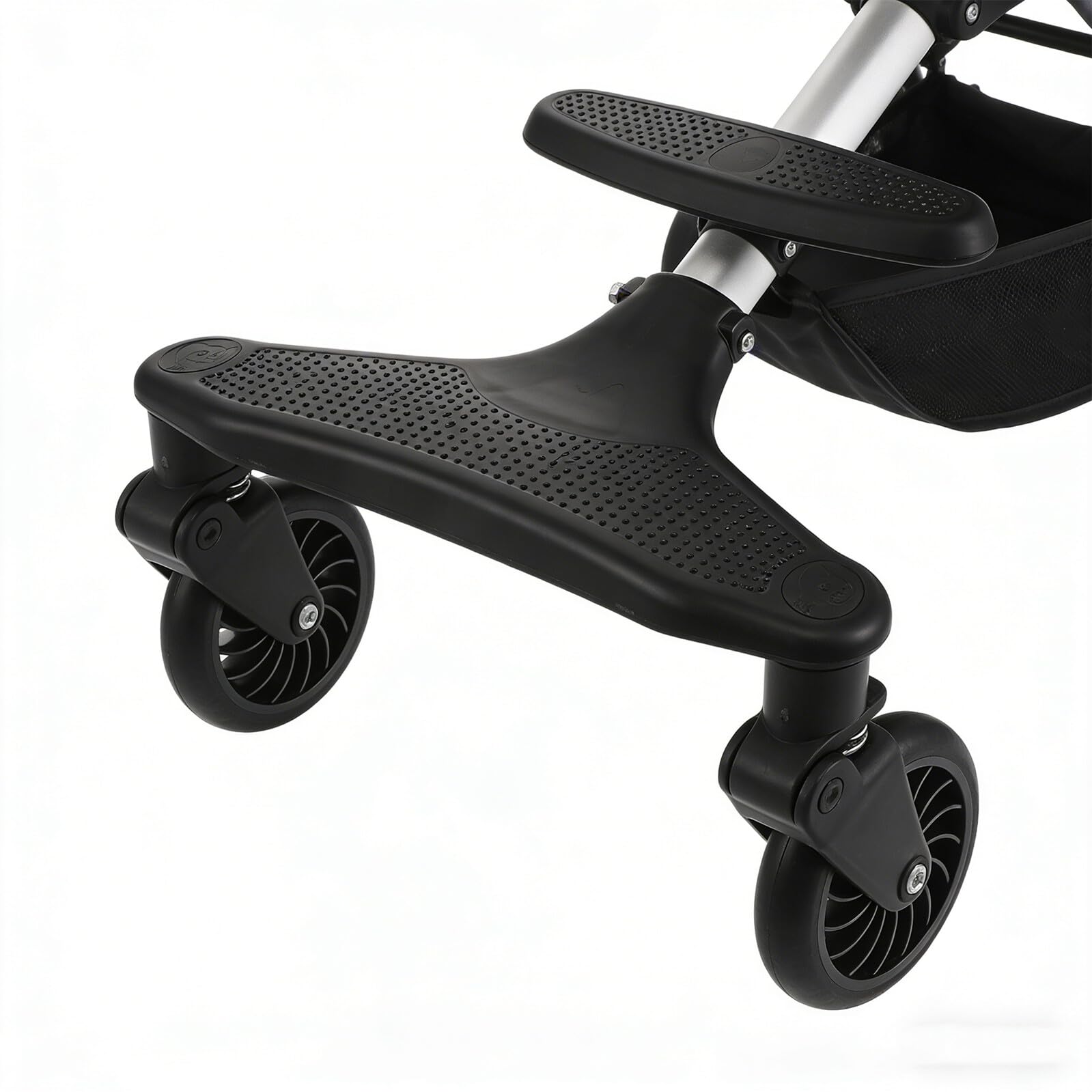 Roue de Frein Avant pour Poussette en Pu Noir, Remplacement Rapide