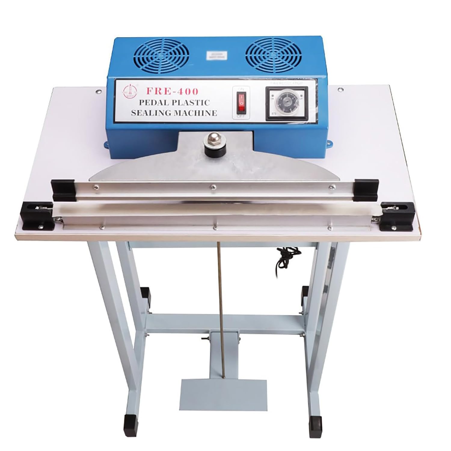 Fußpedal-Versiegelungsmaschine für Plastiktüten, Impuls-Heißsiegelgerät 400 mm, nass und trocken, Dual-Use, mehrstufig verstellbar, Industrieverpackung