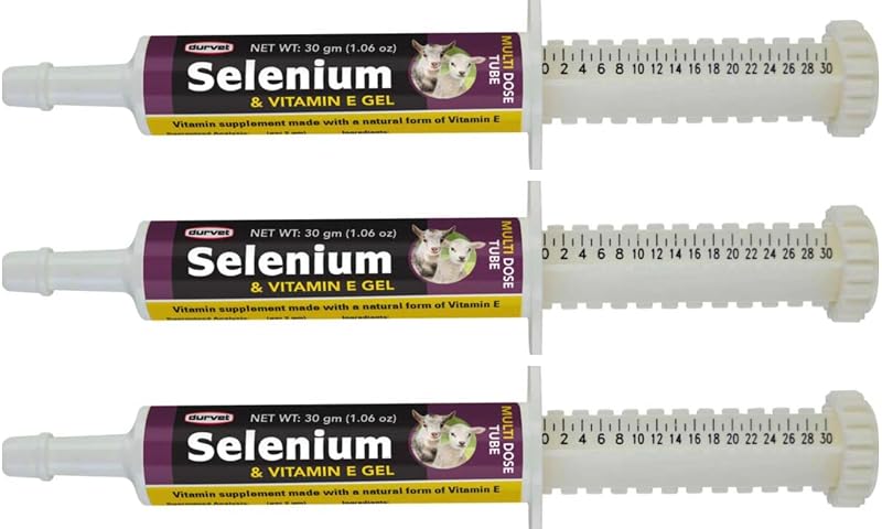 Durvet Gel oral de selênio e vitamina E, 200 UI e 1 ppm, 89,04 g