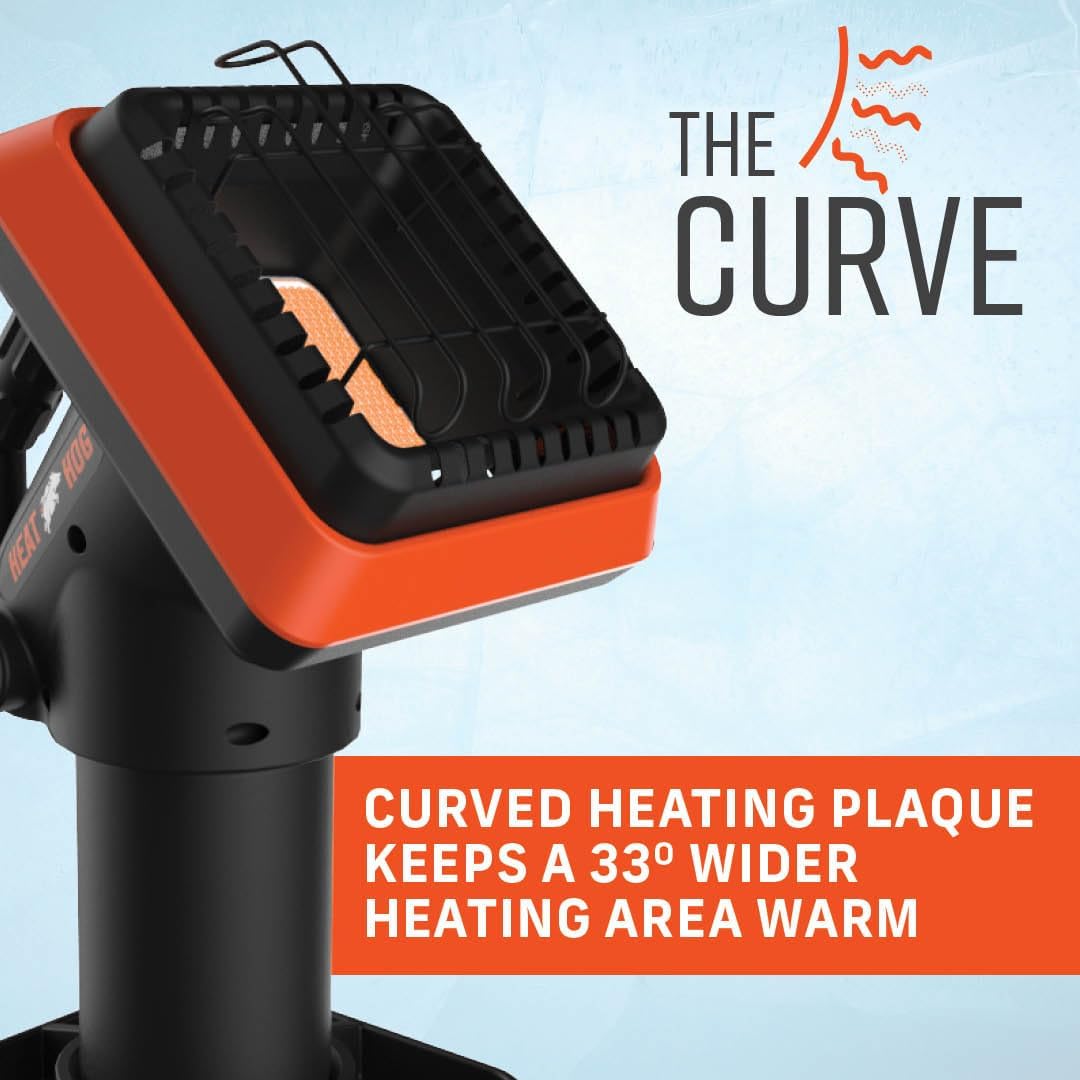 Heat Hog 4,000 BTU Portable Propane Radiant Space Heater, Indoor, Outdoor, Garage, Camping, Outdoor Sports, Boating, RVs, Angled Design, Gas Powered