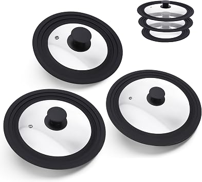 Universal Glass Lid Replacement for Carote Pots and Pans, 3-Pack