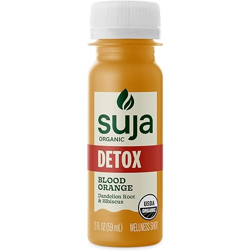Suja Organic Detox Blood Orange Shot, Wellness Shot With Dandelion Root and Hibiscus, 2 fl oz Bottle