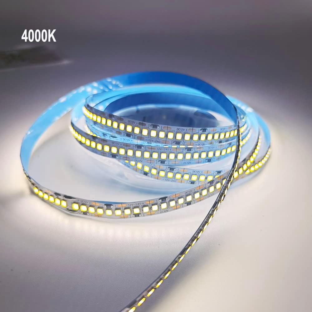 LED Strip Lights, SMD 2835 LED Strip, 1200 LEDs DC12V 1200LEDs 16.4Ft High Density LED Light Strips Non-Waterproof IP21 (12V DC no Waterproof, Natural White 4000K)