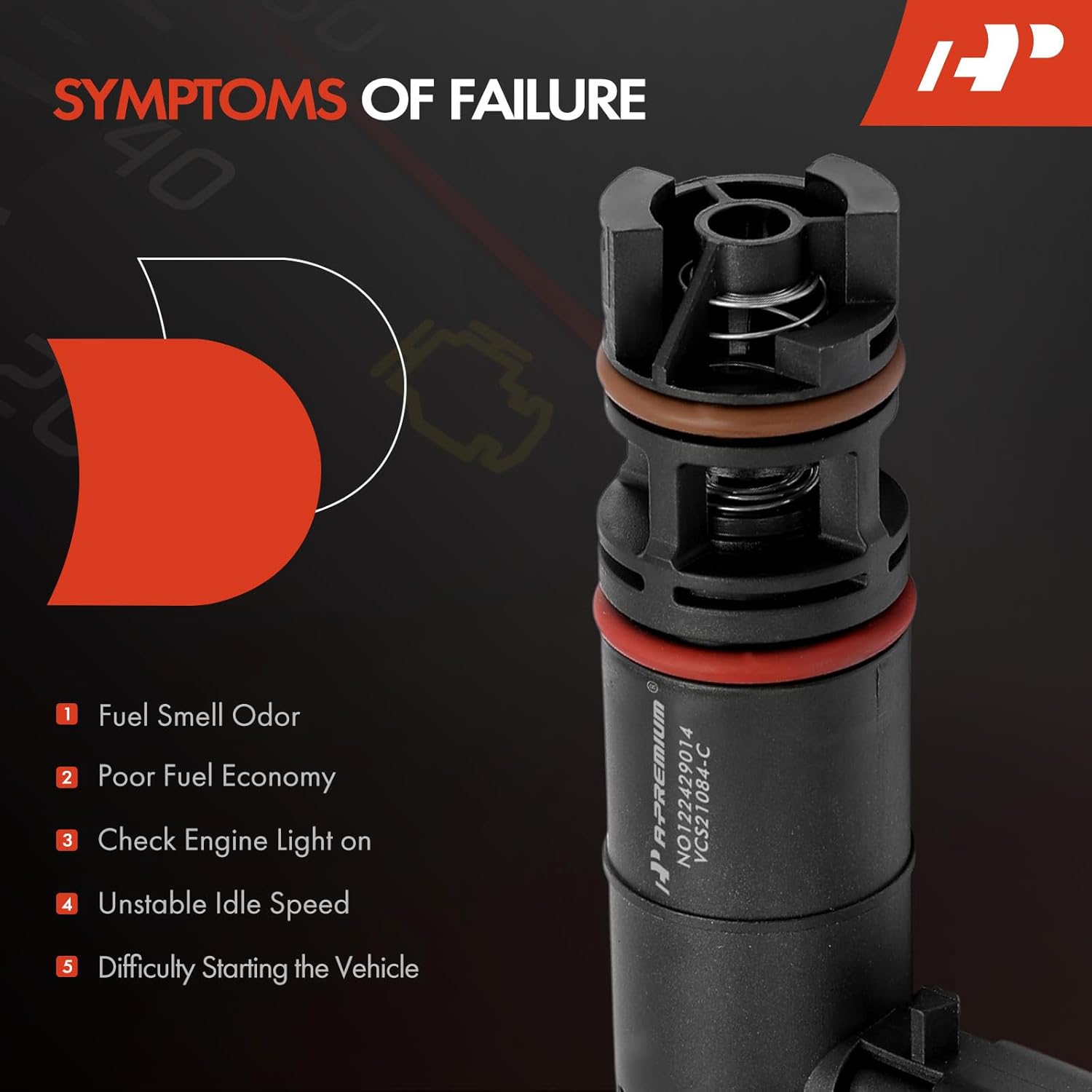 A-Premium Vapor Canister Vent Solenoid Valve Compatible with Chevrolet Equinox, Malibu, Cruze, Sonic & GMC Terrain & Buick Encore, LaCrosse, Regal & Cadillac SRX, CTS & Saab 9-5