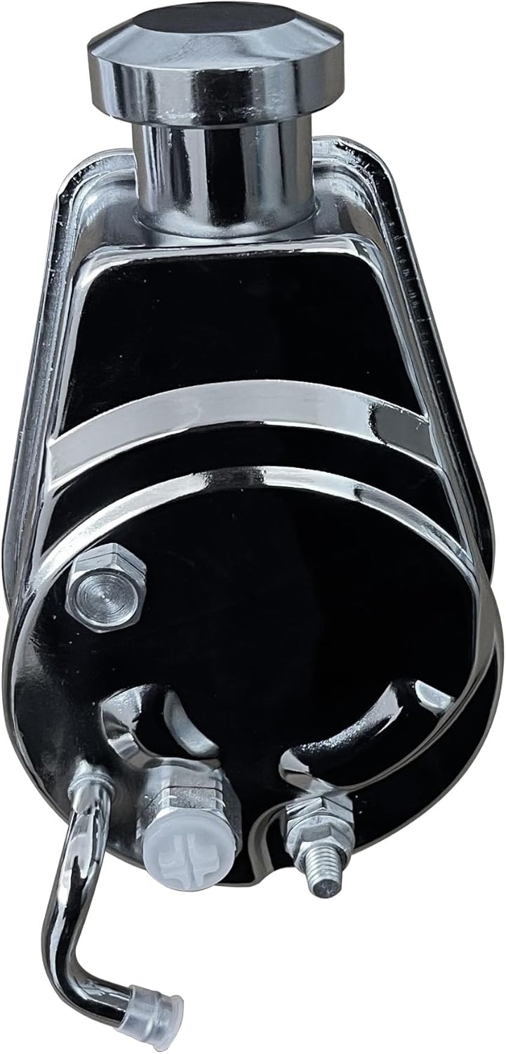 Power Steering Pump Chrome Keyway Style For most GM 1966-1974 Saginaw 5/8" Keyed Shaft Style
