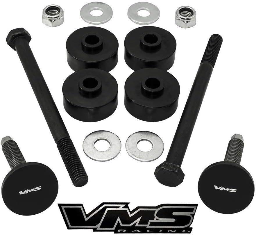 VMS RACING FRONT and Articulated Stainless Steel REAR LOWERING KIT Bolts and Bushings Compatible with Chevy Chevrolet Corvette C5 97-04 1997-2004 Complete Set
