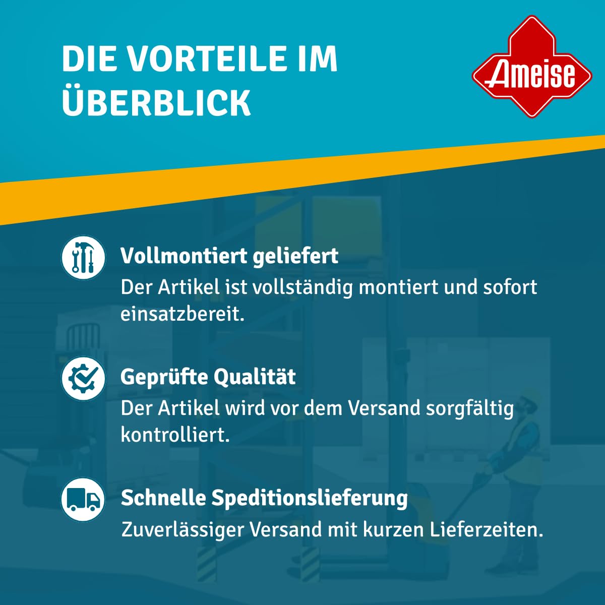 Ameise Hydraulik-Stapler PSM | 1.500 kg Tragkraft | 1.600 mm Hubhöhe | 1.100 mm Gabellänge | Einfach-Hubgerüst | Hochleistungs-Hydraulikpumpe | Hochhubwagen manuell |Stahlkonstruktion |Türkisblau