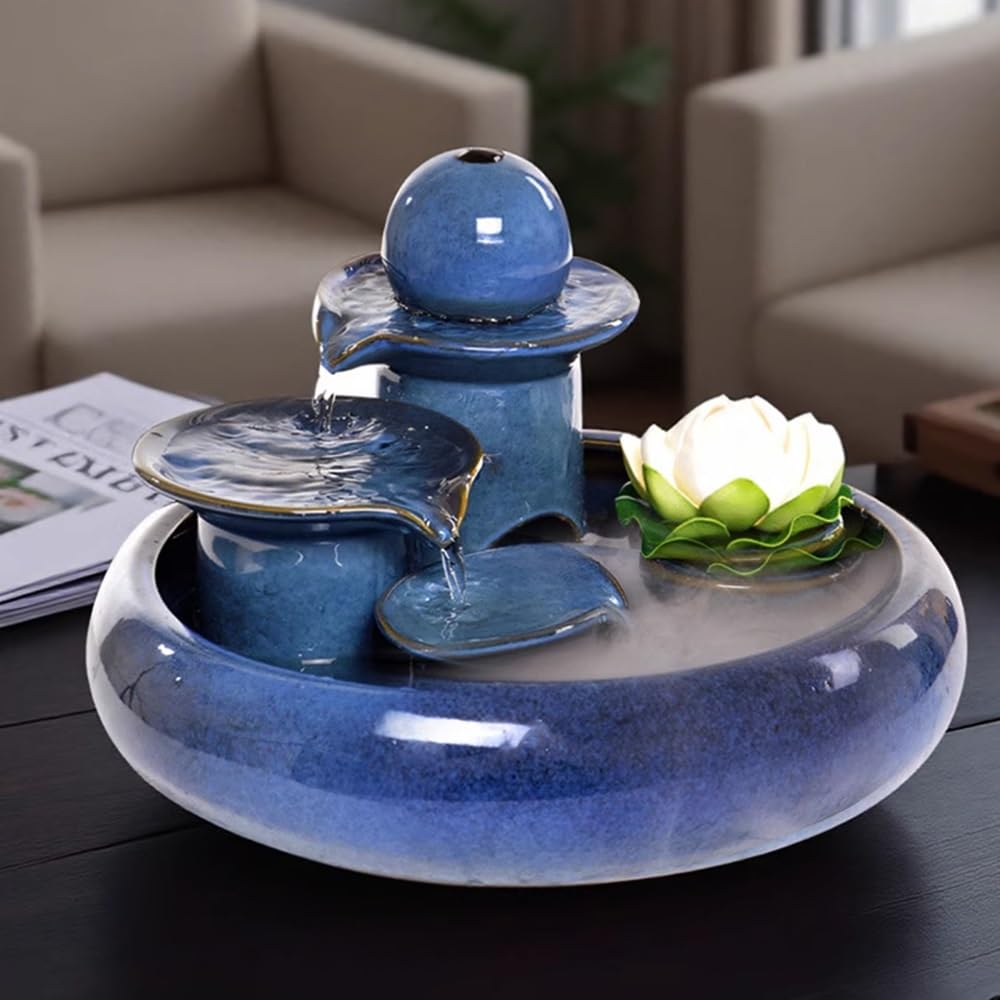 Relajación Fuente de relajación sobremesa con Rueda Agua y humidificador Decorativo