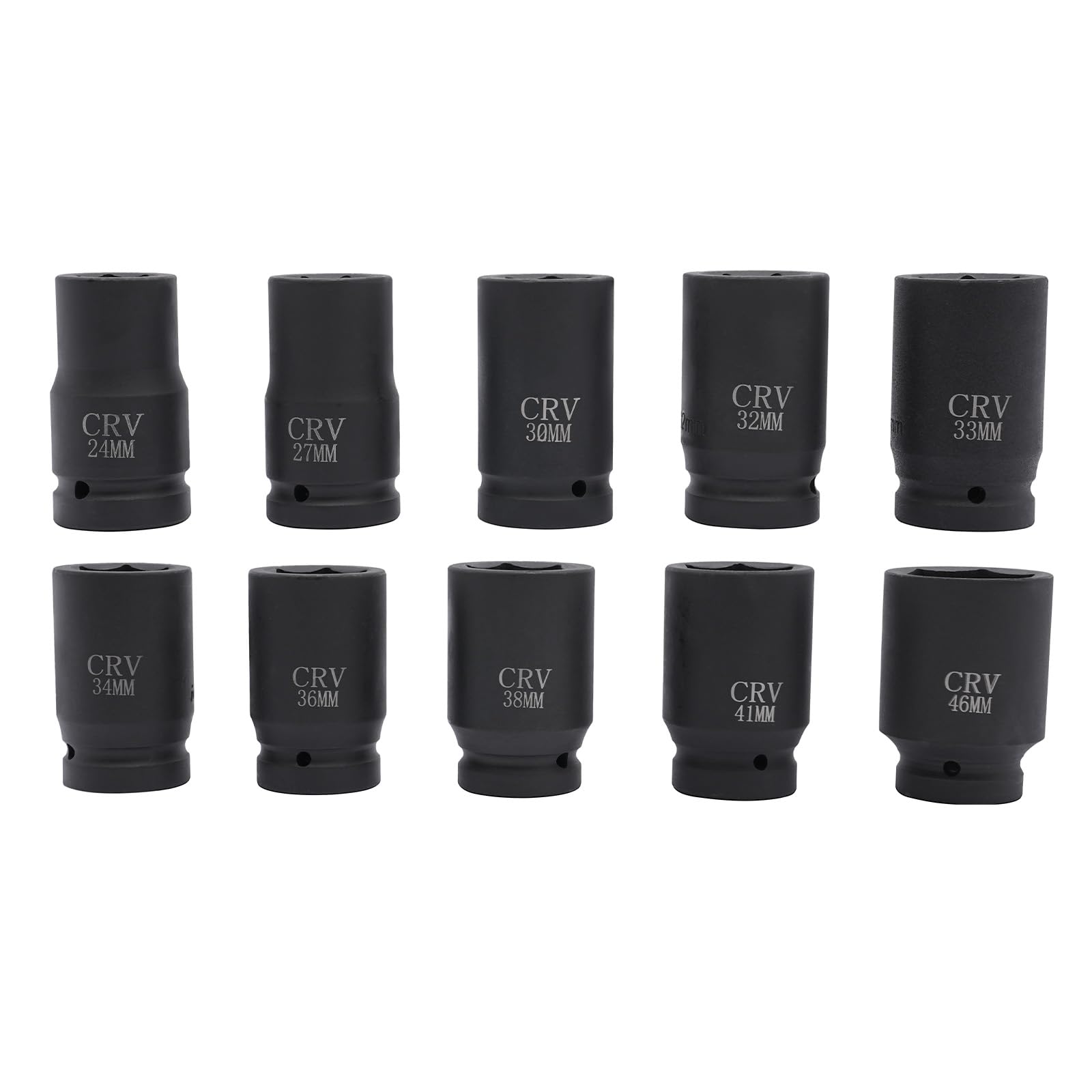 Set di 10 chiavi a bussola, dadi a percussione da 24 – 46 mm, set di chiavi a bussola, dadi a 6 punti, con scatola di plastica per riparazioni auto