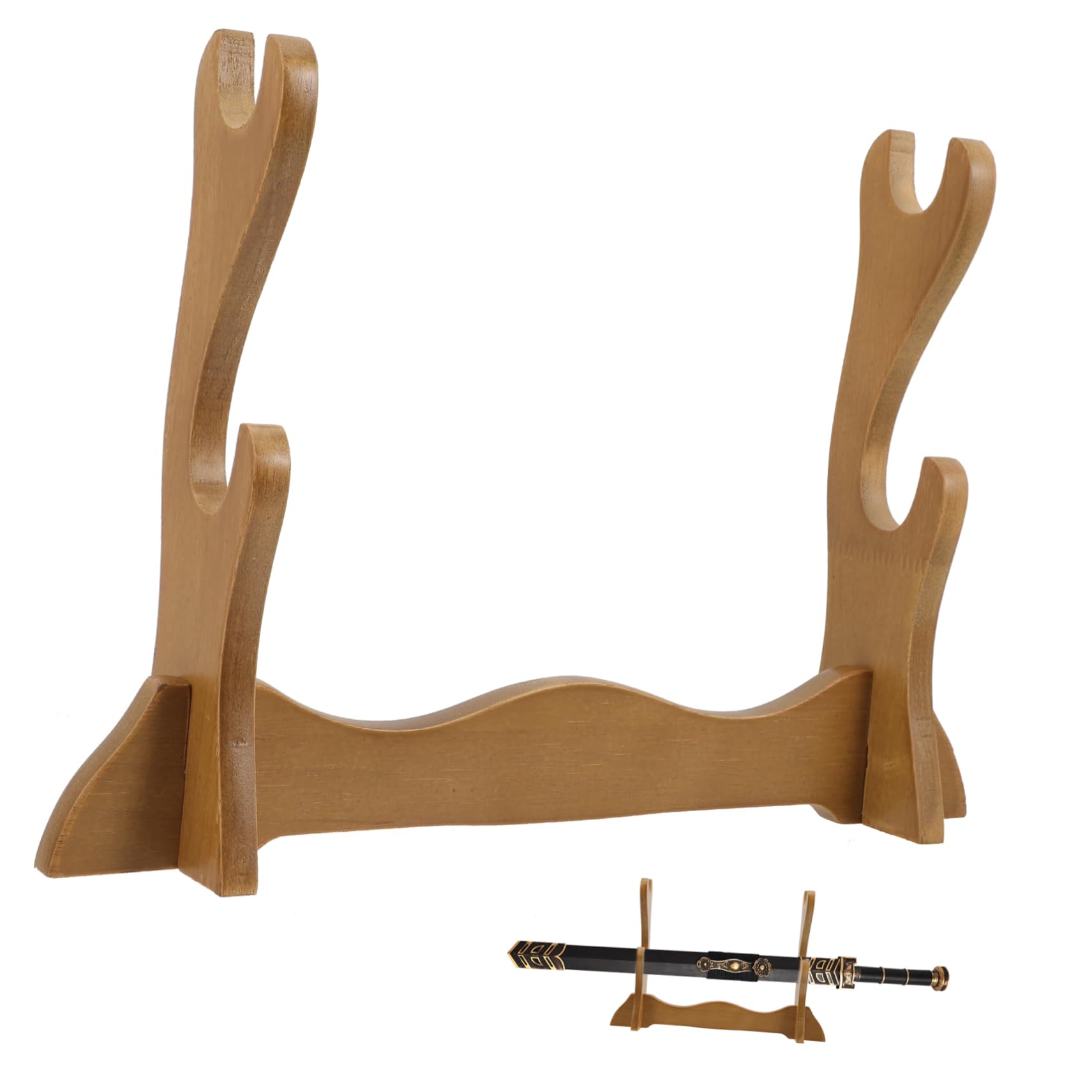 BIUDECO Sword Stand Double Horizontal Display Rack for and Collectibles Elegant Tabletop Holder Versatile Home and Present Option