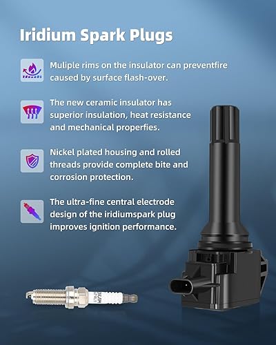 Miniatura 5 de ECCPP UF710 4 bobinas de encendido con 4 bujías de iridio para Subaru Forester Impreza Legacy Crosstrek 13 16 4720106151 4720106140 UF710