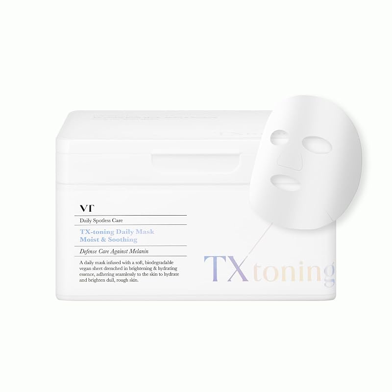 Máscara facial em folhas VT COSMETICS TX Toning Daily Mask, 30 unidades