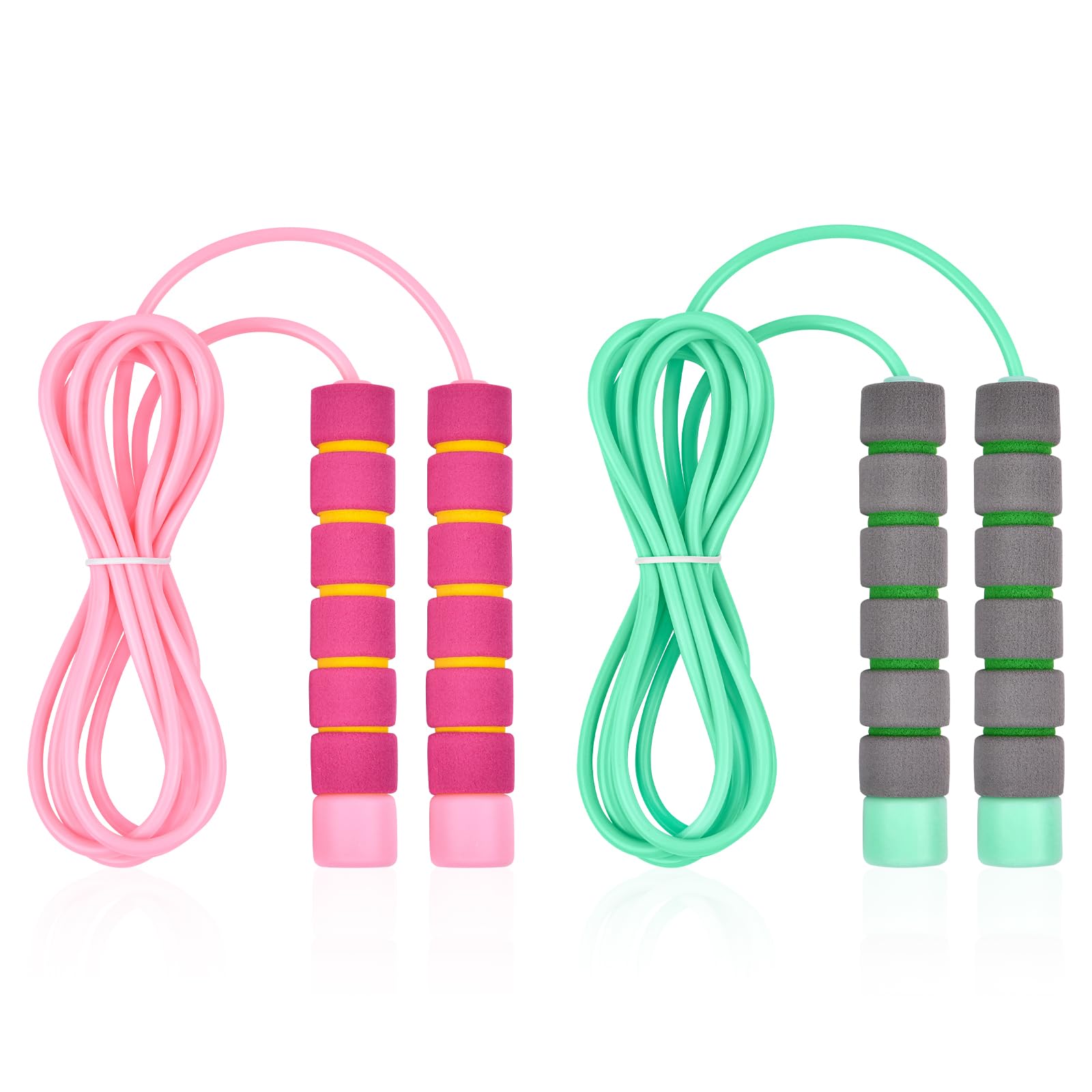 Flintronic Corde à Sauter Enfant,Corde a Sauter Reglable avec poignées en mousse, 2.6M/2.8M Corde à Sauter pour Plein air des Exercices de Combustion Graisses de Fitness