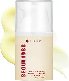 K-SECRET Creme de retina SEOUL 1988 – Formulado com lipossoma retiniano avançado 1% e extrato de arroz fermentado | Linhas finas diárias e cuidados com a textura da pele | Cuidados com a pele coreanos