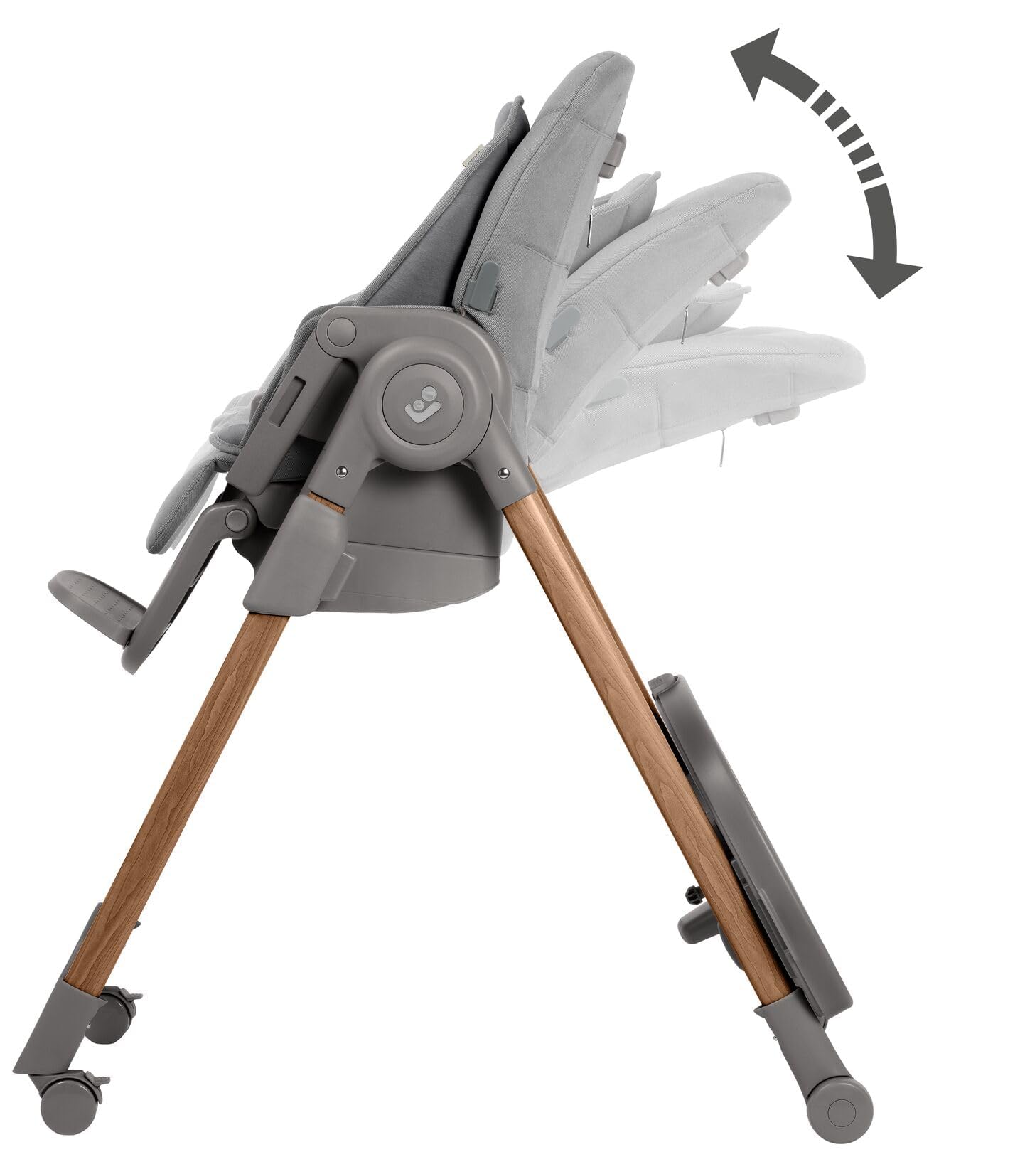 Maxi-Cosi Minla Plus Trona Bebe Evolutiva 6 en 1, 0-14 años, máx. 60 kg, Rotación de la bandeja con una sola mano, 4 Rädern, 9 posiciones altura, 5 posiciones reclinación, Elegance Graphite