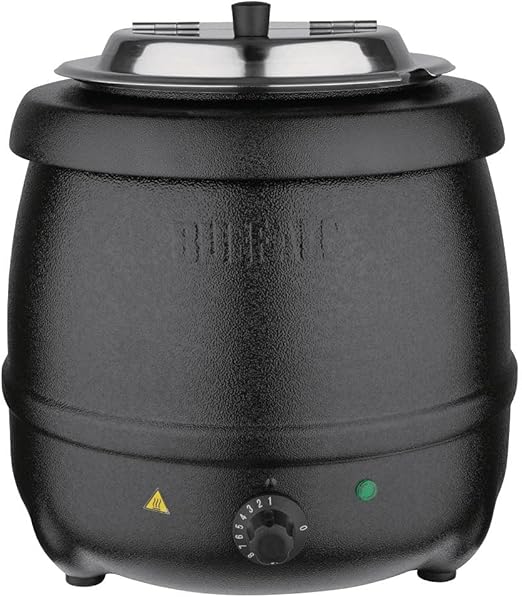 Buffalo Black Soup Kettle 10Ltr/360X345mm Stainless Steel Electric Jug