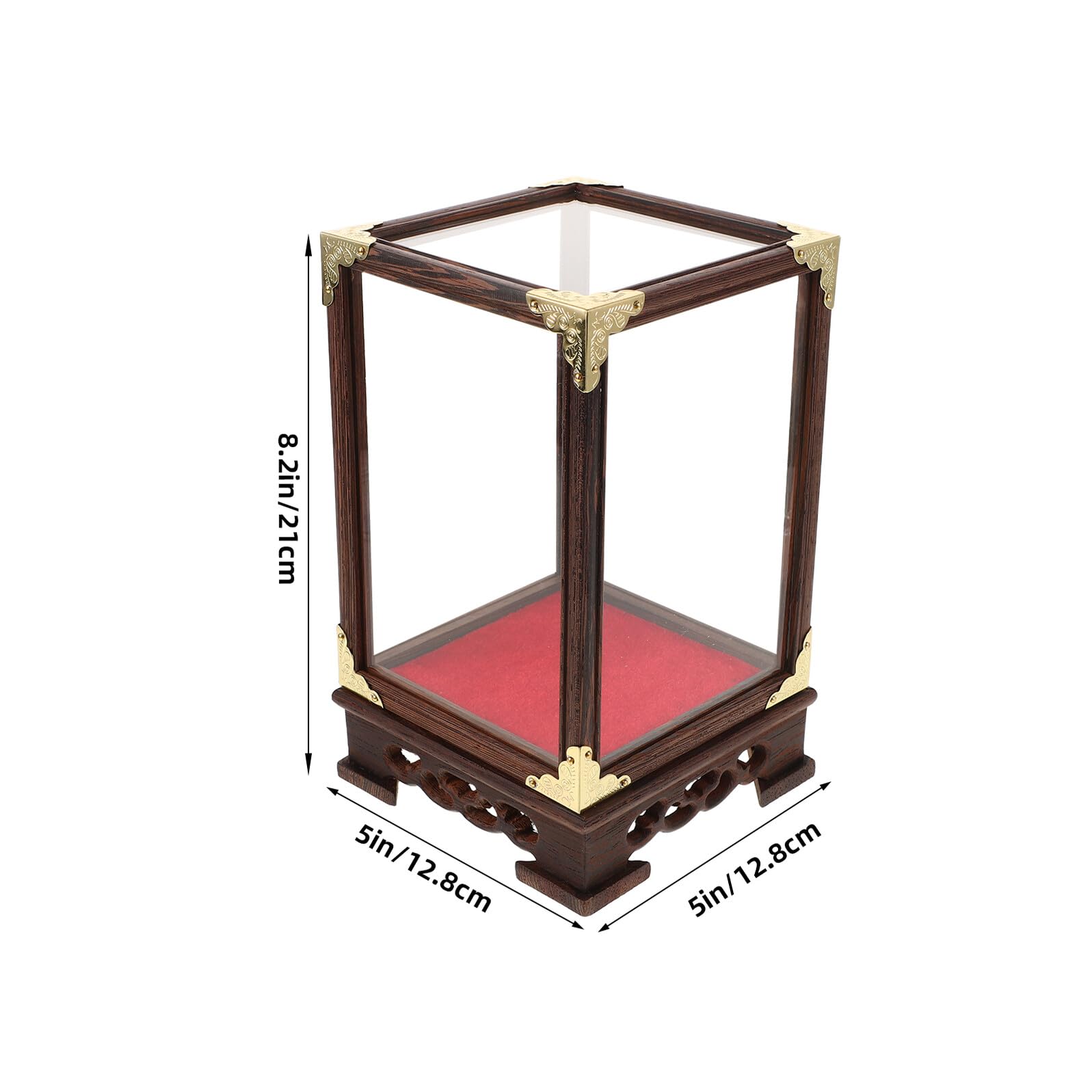 Transparente Vitrine mit Holzsockel Staubdichter Glaskasten für Sammler Schutzaufbewahrung Transparentes Display für Figuren Puppen Spielzeug