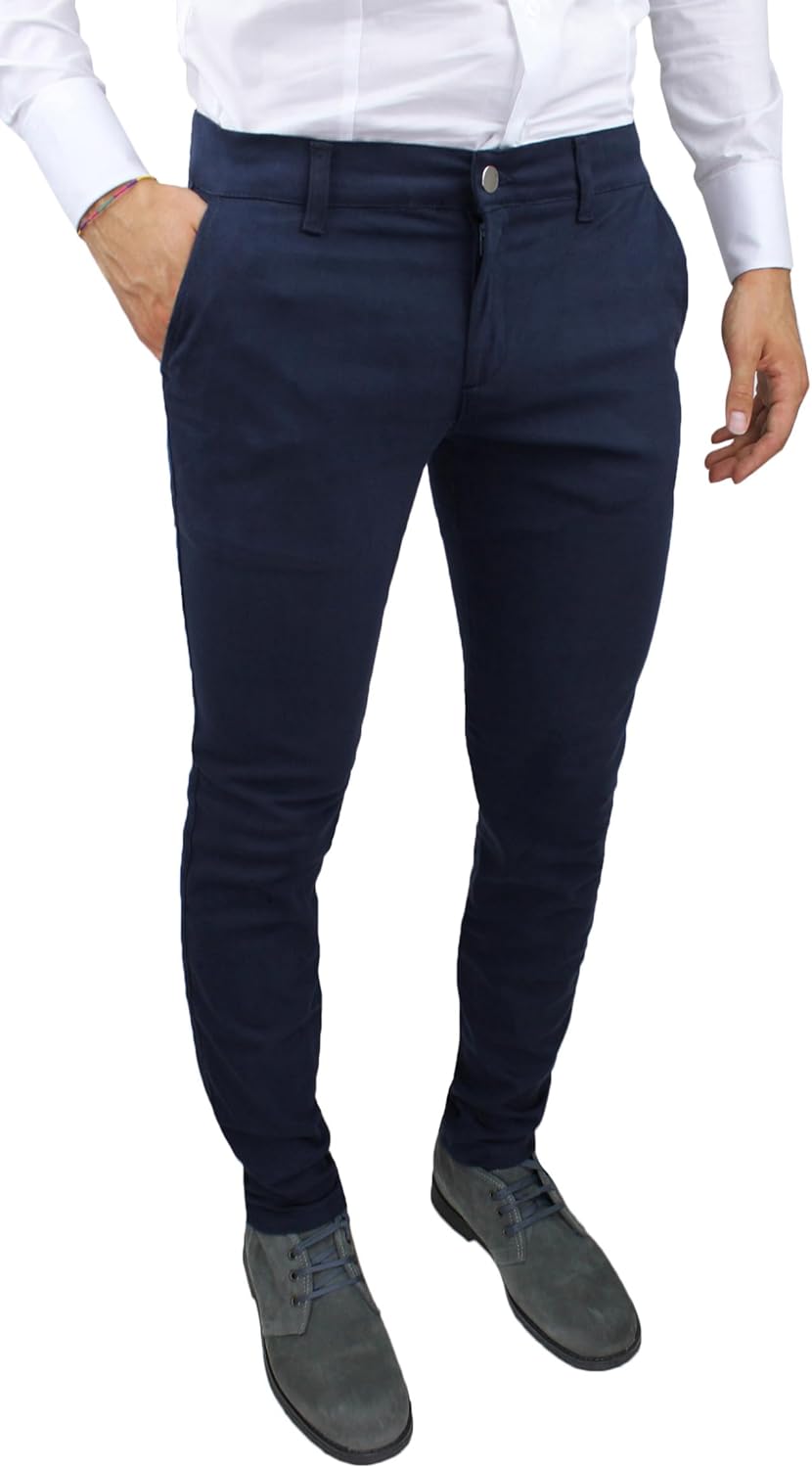 40 Weft Pantalone Chino Super Slim Fit Falso Unito - Pantaloni Uomo