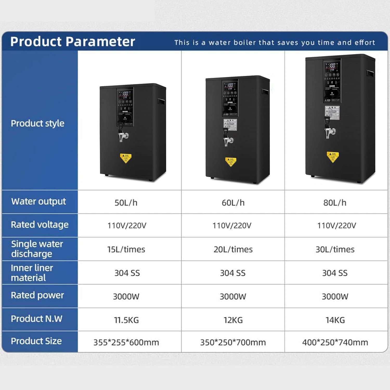 Electric Kettle Temperature Control,Water Dispenser Countertop,3000w Hot Water Dispenser Built-in Water Purifier,for Tea Making & Hot Drinks(Black 50L)