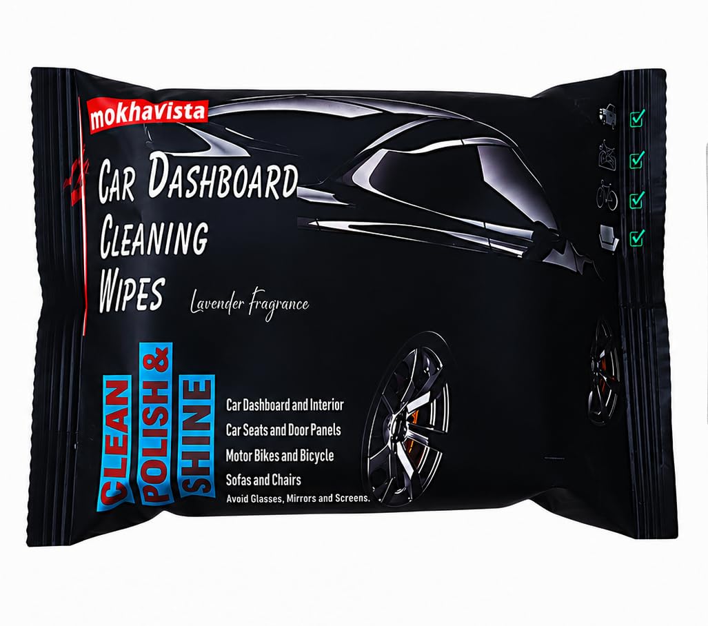 Car Interior Cleaning Wet Wipes| Cleans, Polishes & Shines | Lavender Scent Multi-Surface Interior Cleaner for Dashboard, Seats, Leather & More | 24 Lint-Free Wet Wipes from Mokha Vista-image-31