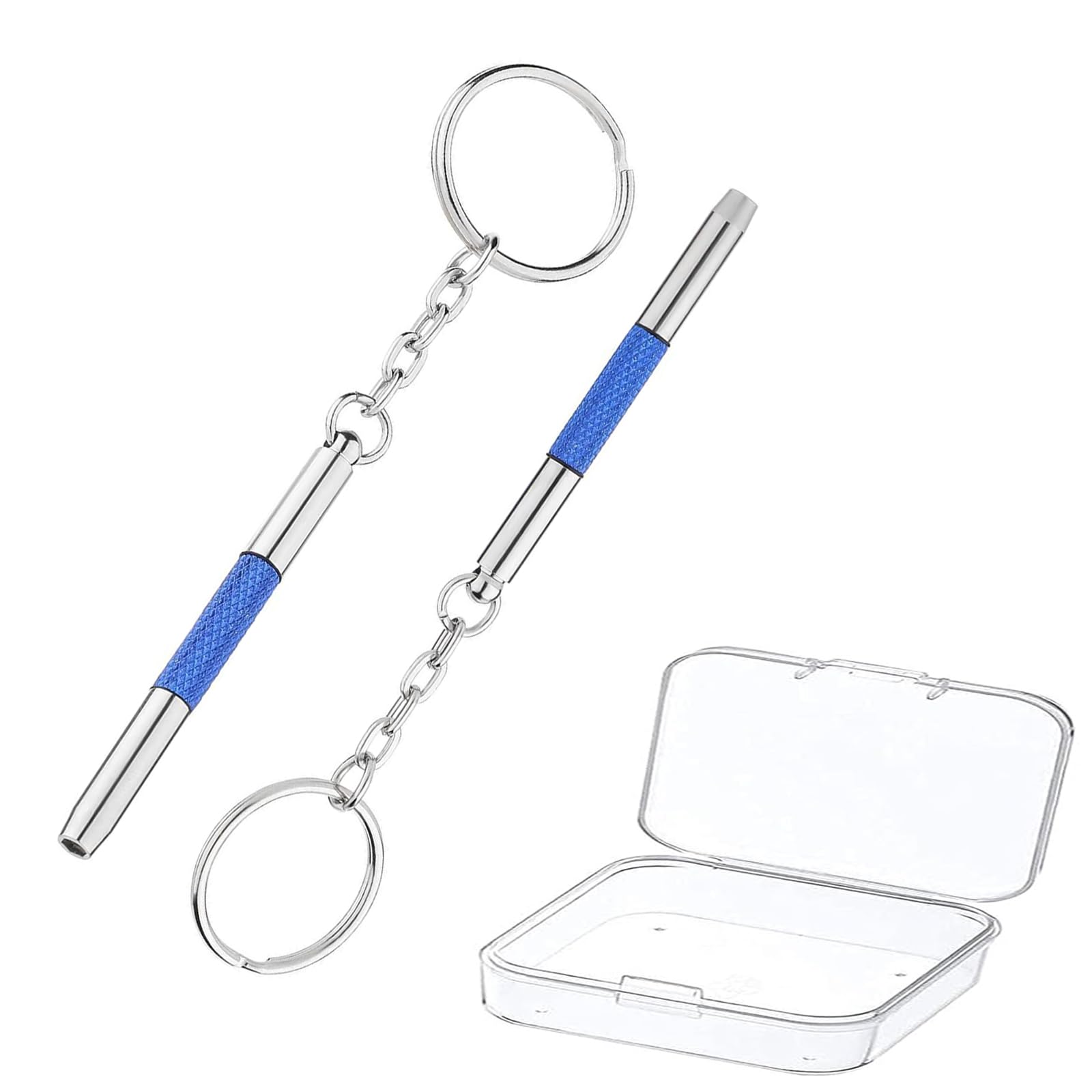 2 Pcs Mini Screwdriver for Glasses - 3-in-1 Keychain Tool Glasses Screwdrivers Set,for Glasses,Jewelry,Watches, & Electronics Repair