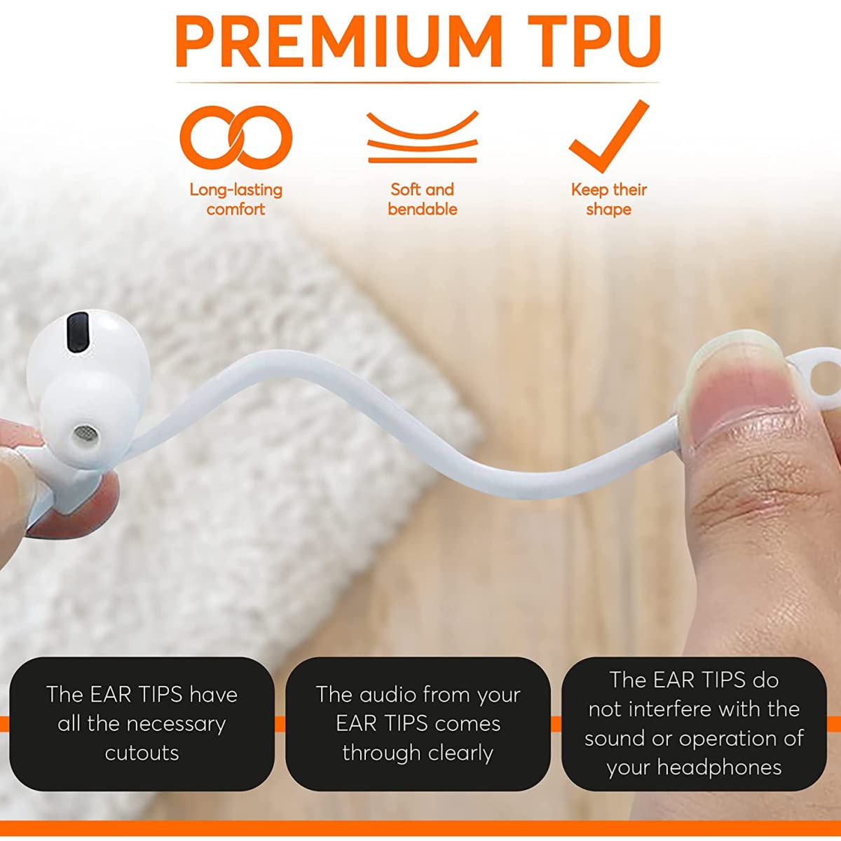Ganci per Orecchie Anti-Smarrimento, 4paia Gancio Anticaduta Compatibile con 3 e 2 e 1 e PRO Ganci per Auricolari Compatibili con la Maggior Parte delle Cuffie Bluetooth per attività Sportive
