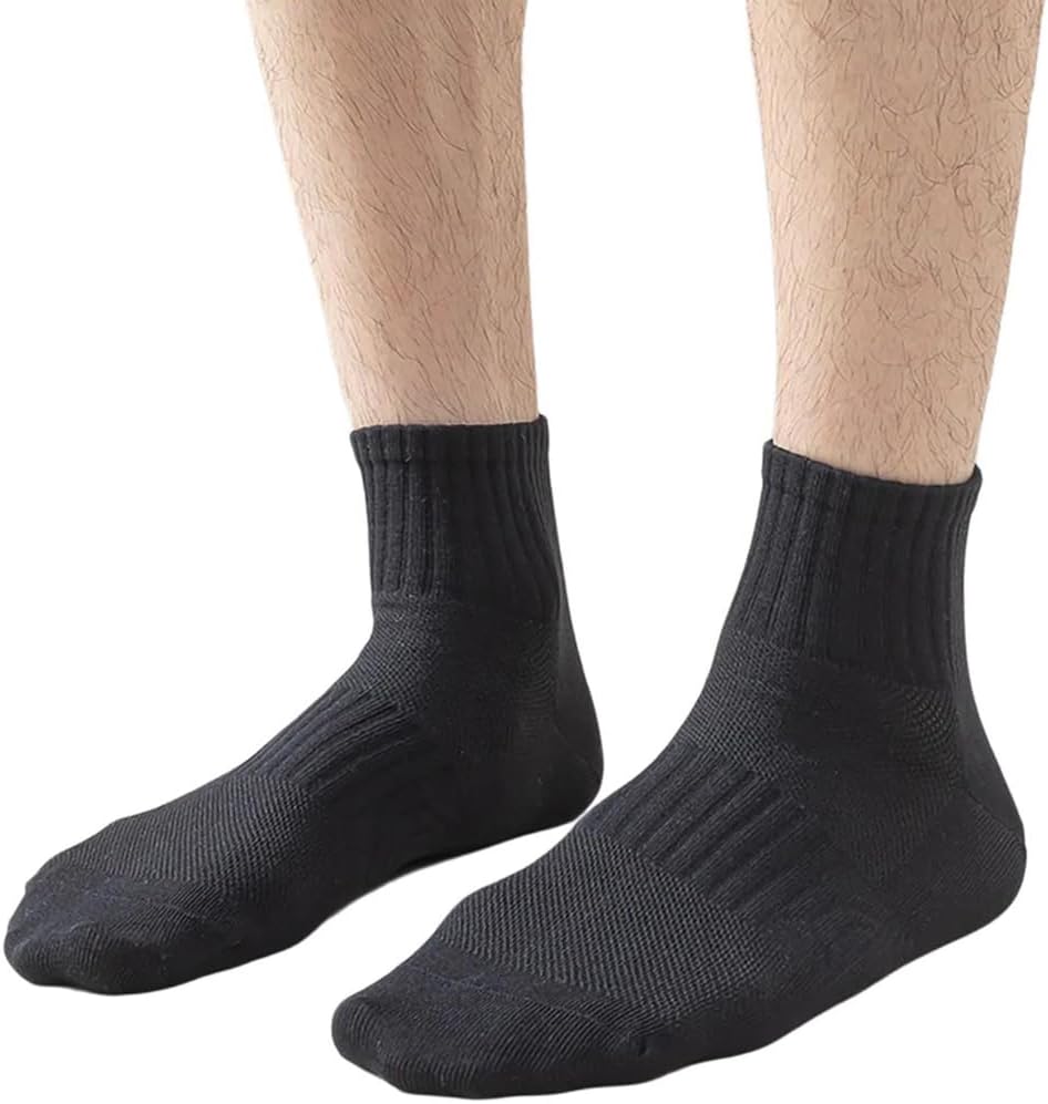 Men's Sweat Absorbing Seamless Socks Comfortable Cotton Breathable Mesh Long Tube Athletic Socks for Business