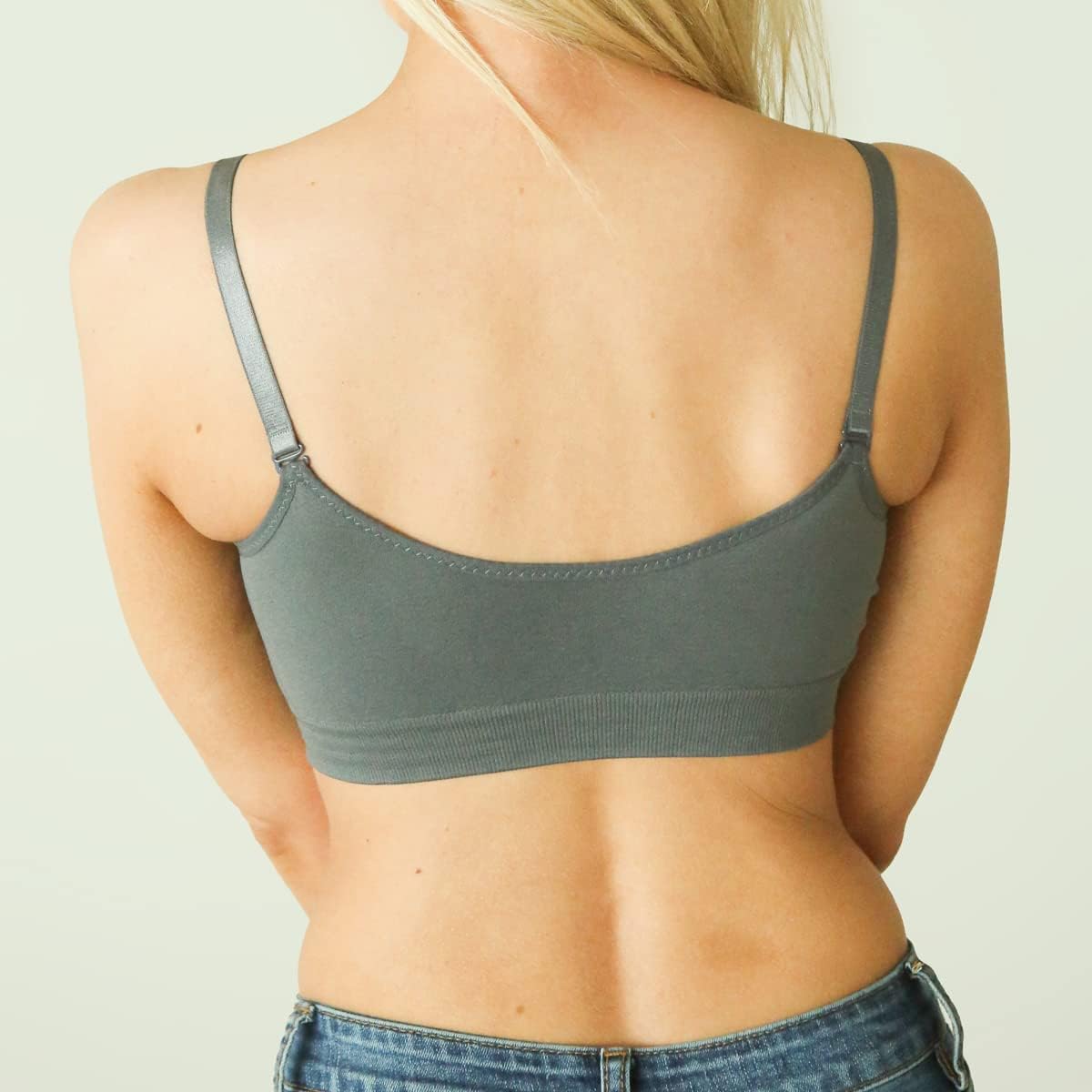 Scoopneck Seamless Bras for Women | Wireless Full Coverage Push Up Womens Sports Bra | One Size/Large - Image 2