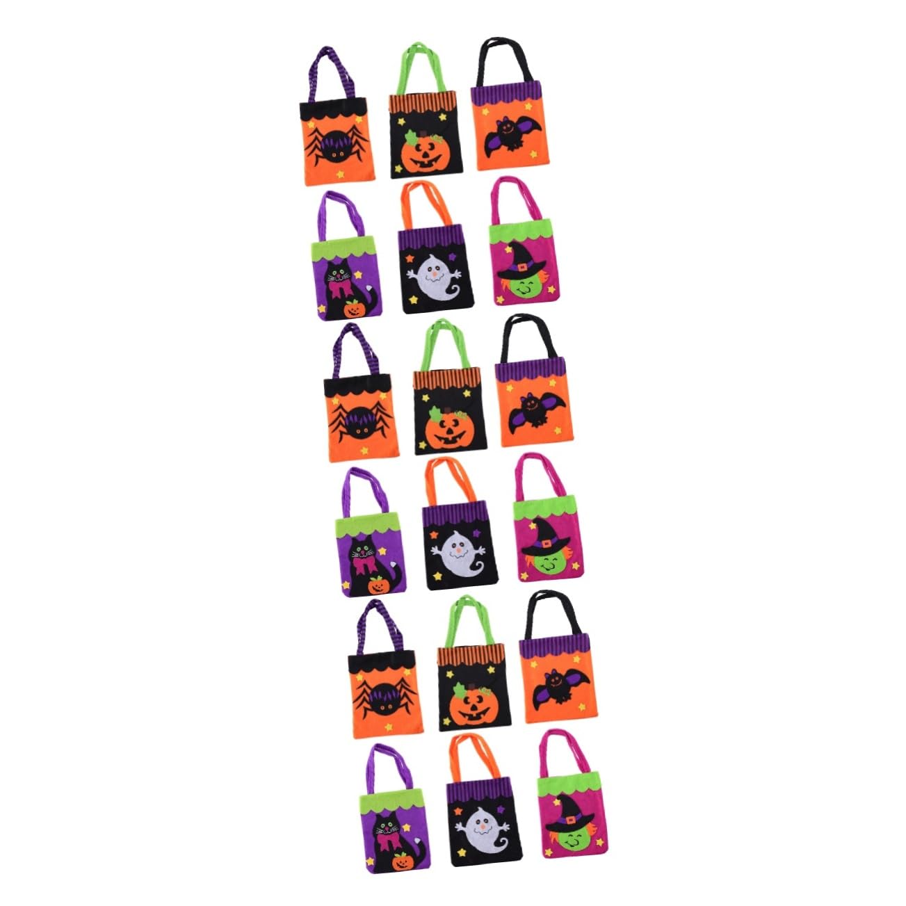 Healvian 18 Stck. Teiliges Halloween Aufnähertaschen Tragbare Lint Taschen aus Weichem Material Dekorative Süßigkeitentaschen für Langlebig und Komfortabel für Halloween Party und