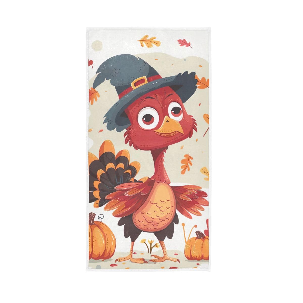 LSRCPD Turkey Pumpkin Fall Leaves Hand Towel, 15 x 30 Inches, Soft Highly Absorbent Towels for Bathroom Gym Hotel