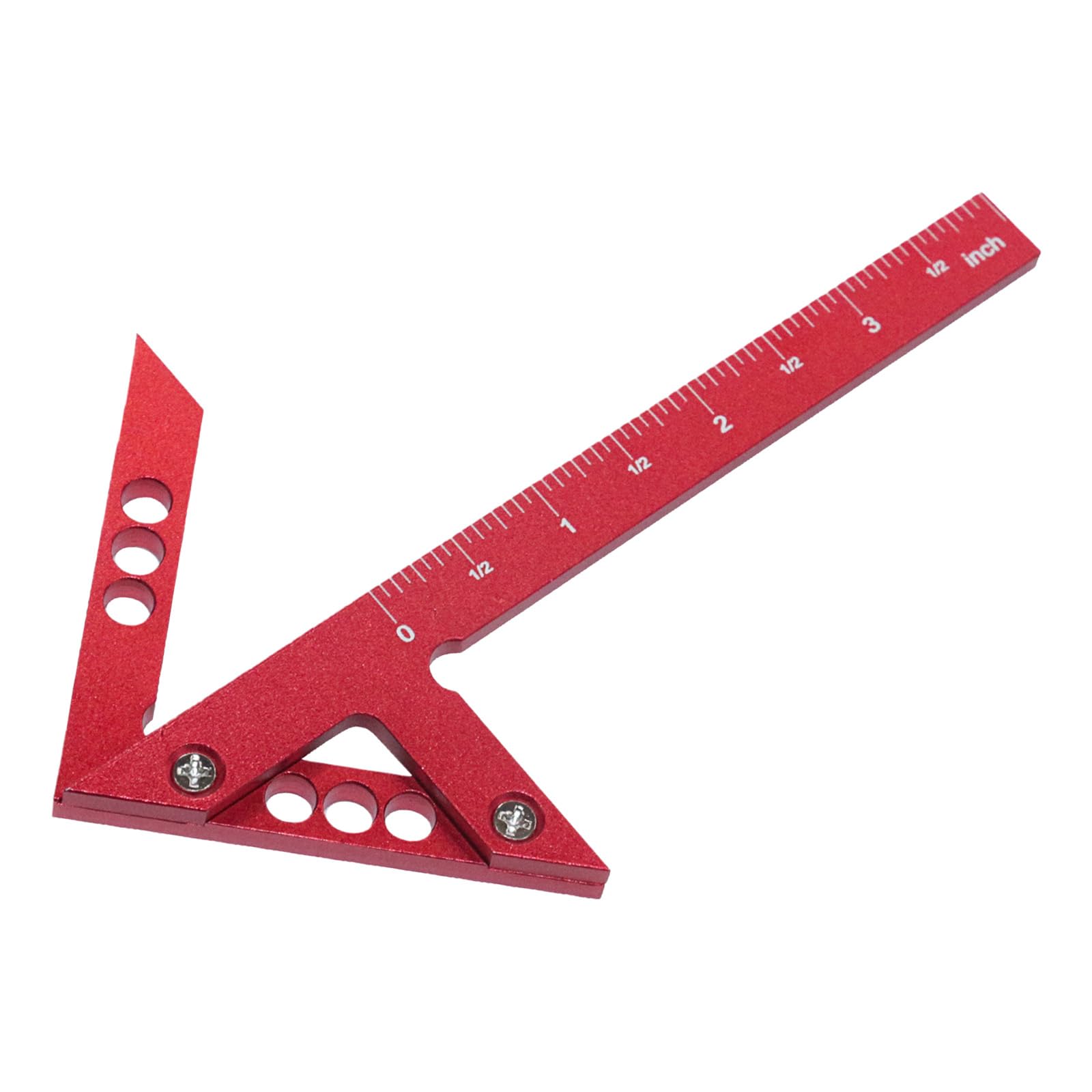 Fromceo Red I Mperial Strong Aluminum Woodworker Measuring Tool High Accuracy Woodworking Center Finders Suitable For Woodworking Projects Multiple Functional Builder Measuring Tool