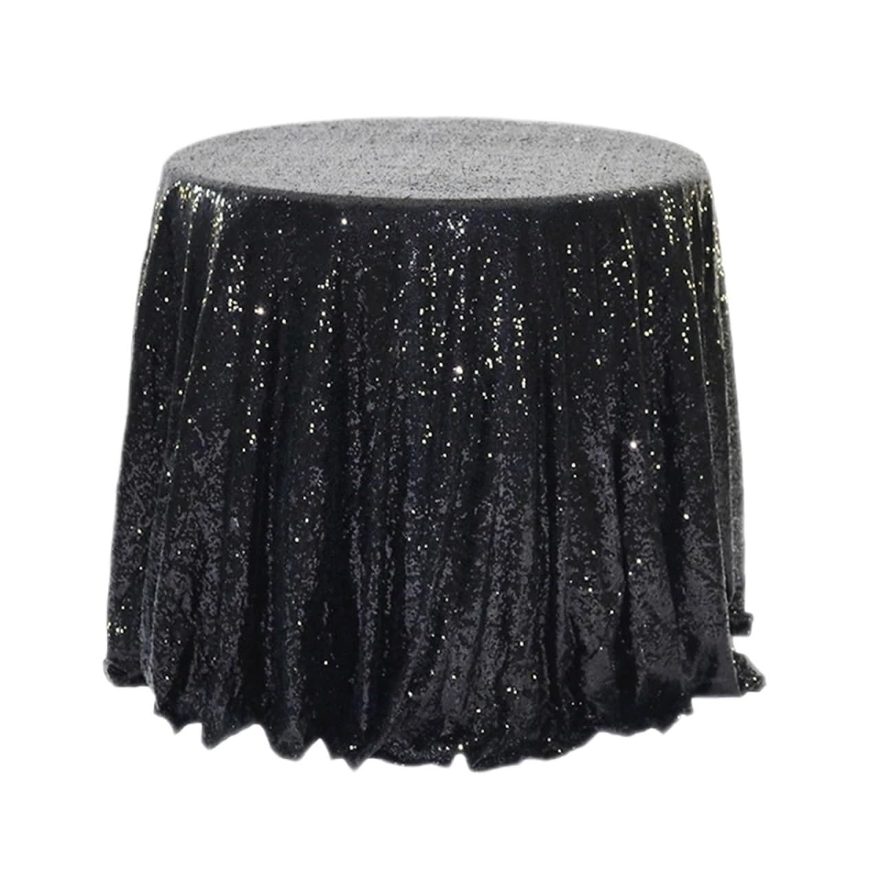 ZNTIHZ 1pcs Tablecloth Round Table Cloth Birthday Wedding Banquet Dinning Decor 60-130CM For Wedding Party Banquet(Black,60cm)