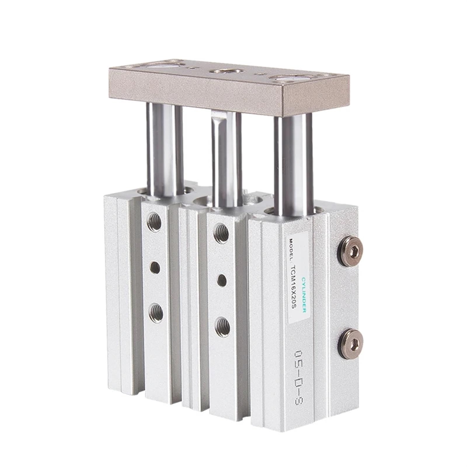 Cylindre pneumatique mince TCM40 de haute précision à trois tiges en acier