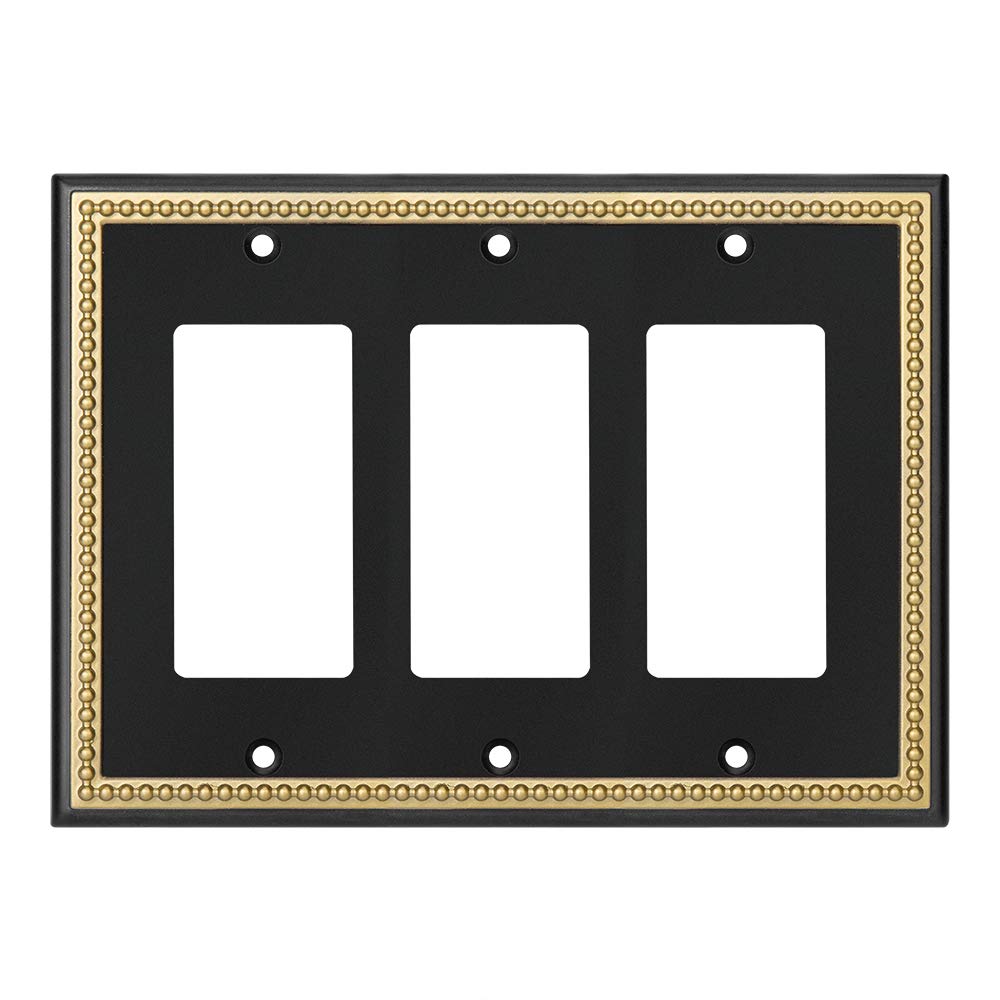 Pearled Wall Plates - Black & Dark Golden -21 Pearled Wall Plates - Black & Dark Golden -21