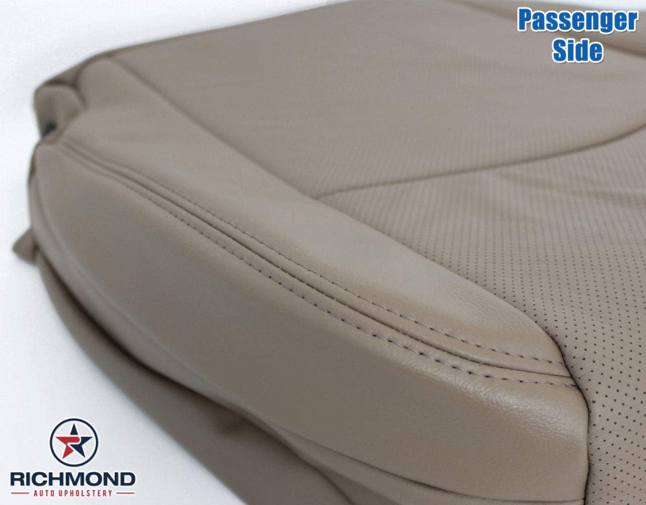 Richmond Auto Upholstery - Passenger Side Bottom Compatible with 2009-2012 Dodge Ram 1500, 2500, 3500, Replacement Leather Seat Cover Perforated, Light Pebble Tan