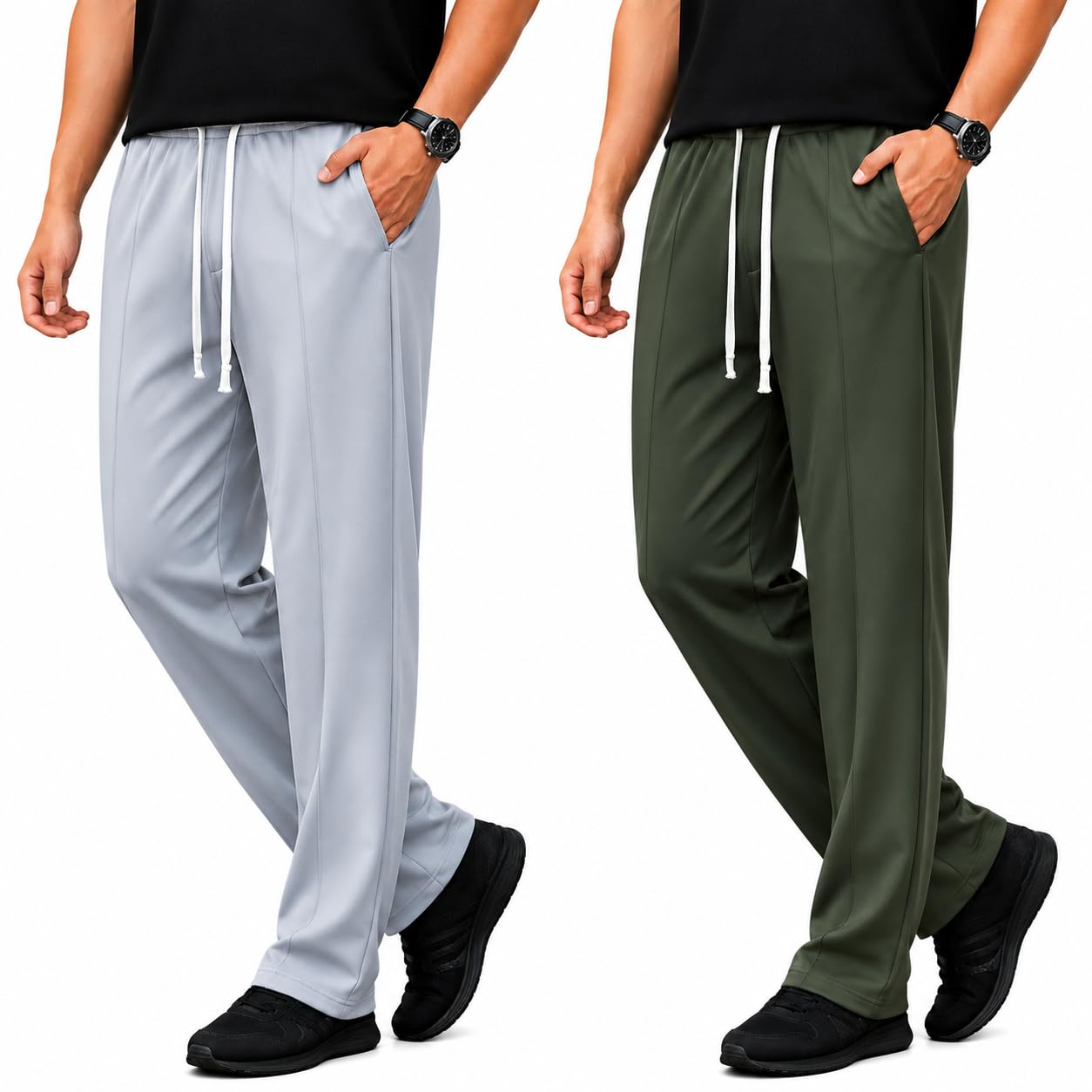 Mack Jonney Men’s Cotton Track Pants Pack of 2 | Regular Fit Comfortable Sports & Casual Lower for Gym, Running 1-image-5