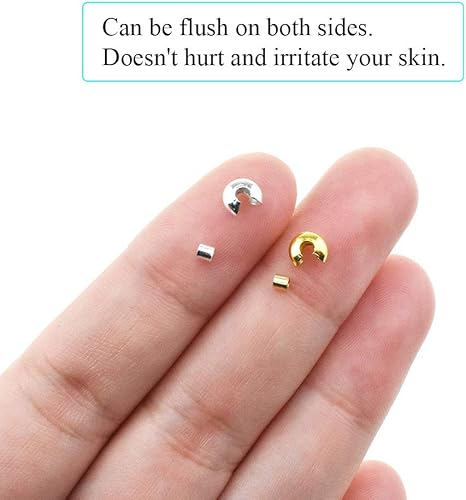 Miniatura 6 de Cuentas de crimpado de tubo pequeño de 0.079 pulgadas y cubiertas de nudo de cuentas de crimpado de 0.157 pulgadas, semicircular, fácil de colocar,