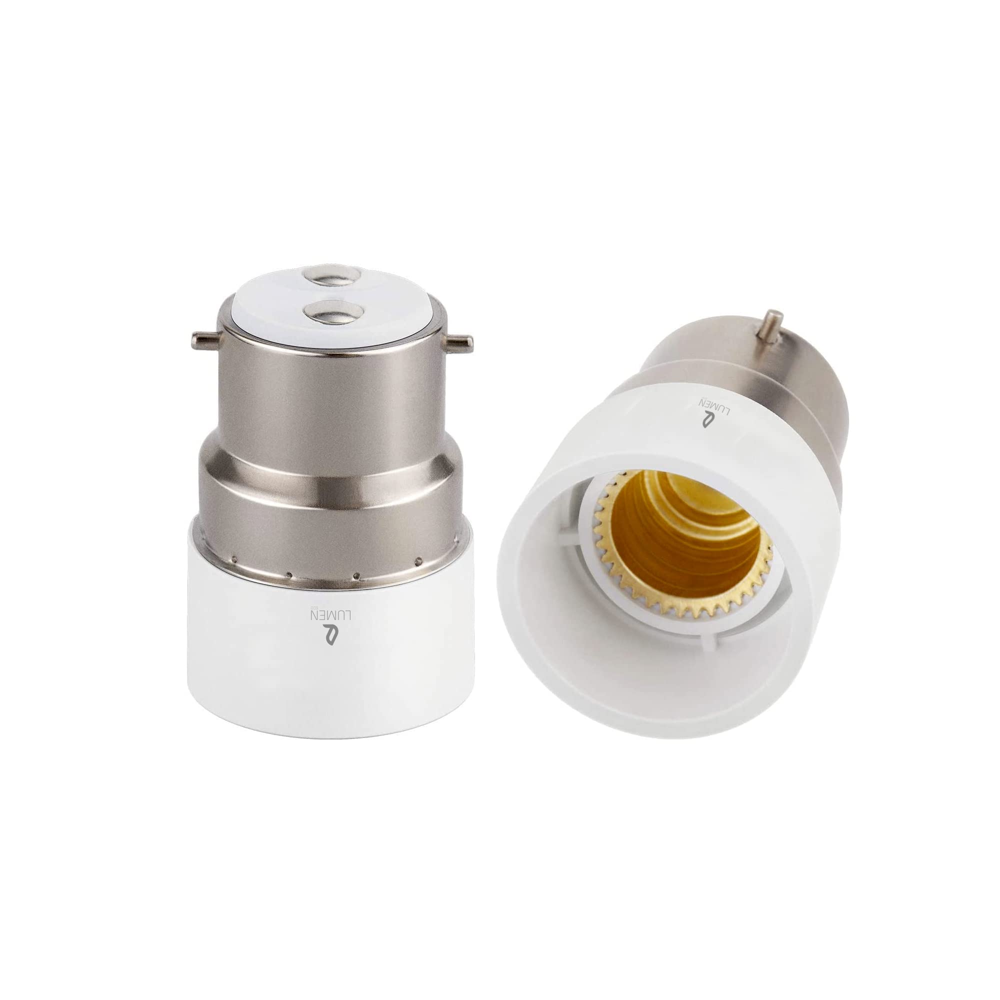LumenEco Light Bulb Adaptor, Lamp Converter Holder (Bayonet to Small Edison Screw)