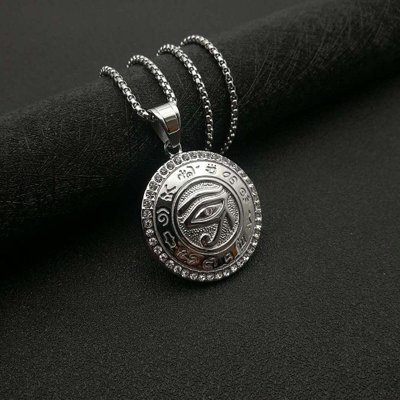 Collier Oeil de de Ra en argent 925 pendentif mixte punk rock