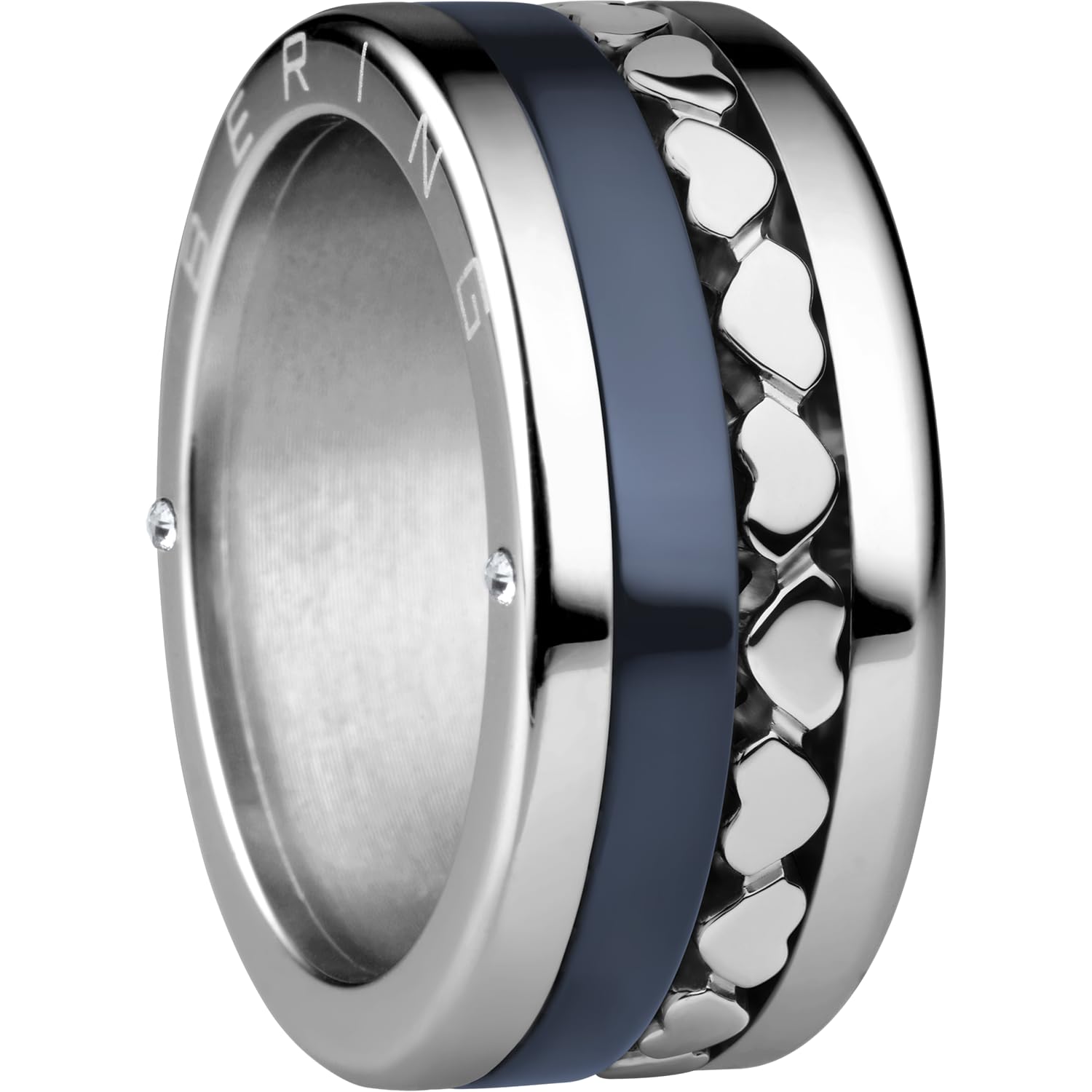 BERING Arctic Symphony Collection Maas - Anello da donna in acciaio inox, finitura lucida, color argento