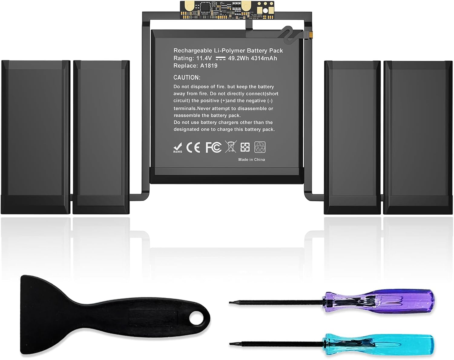 A1819 A1706 Laptop Battery Replacement for MacBook Pro 13 inch A1706 (Late 2016 Mid 2017) EMC 3071 3163 MLH12LL/A MPXV2LL/A MLVP2LL/A MNQF2LL/A MNQG2LL/A 11.4V 49.2Wh 4314mAh