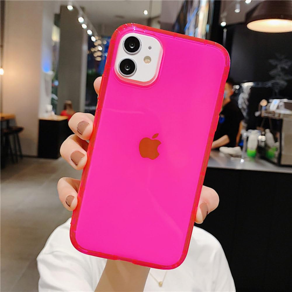 Amazon.co.jp: 蛍光色クリア耐衝撃電話ケース iphone 14 13 11 12 Pro 