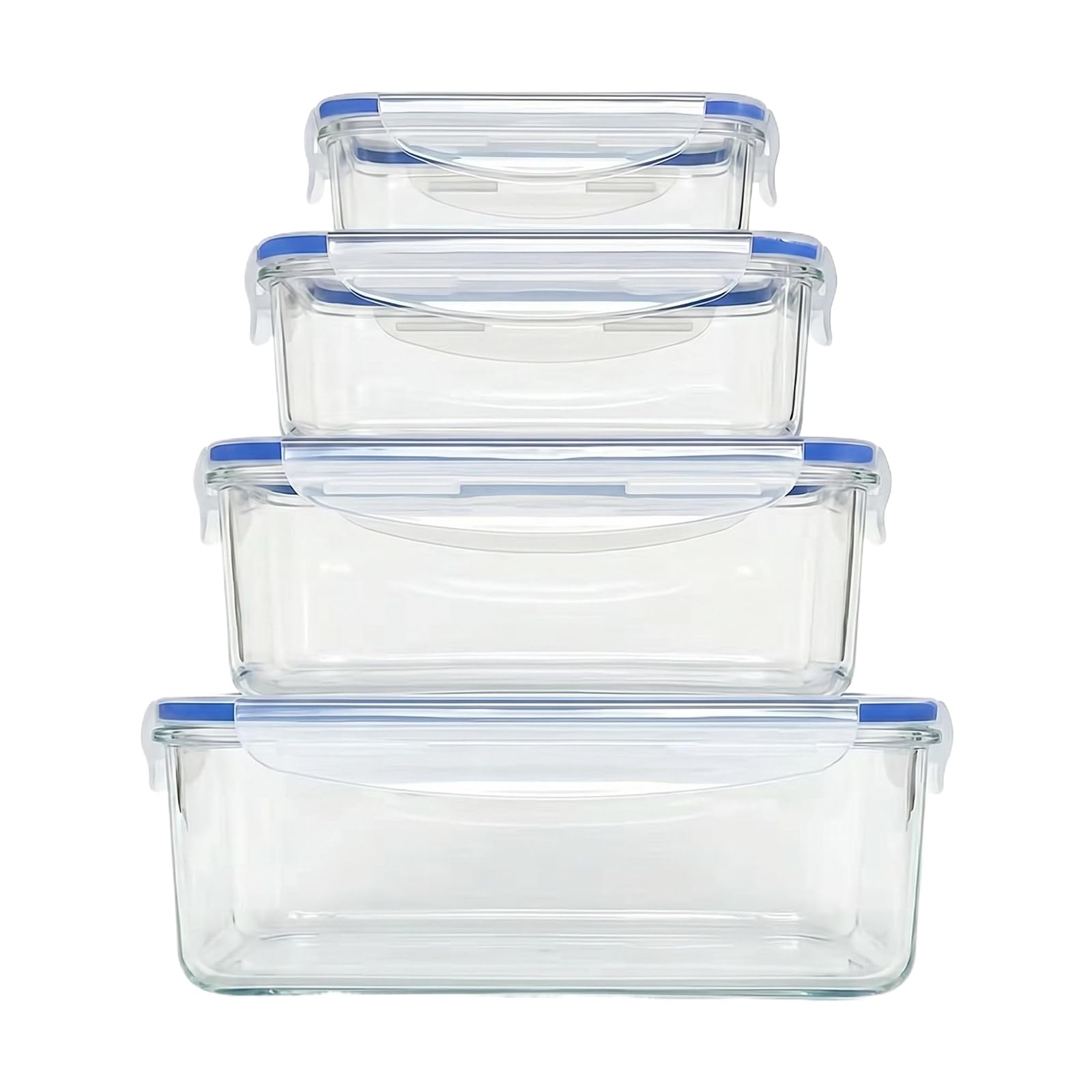 Rectangular Food Storage Containers Leakproof & Airtight Transparent Crisper Food Container Multi-Purpose Portable Meal Prep Container for Fruits/Vegetables/Lunch/Leftovers
