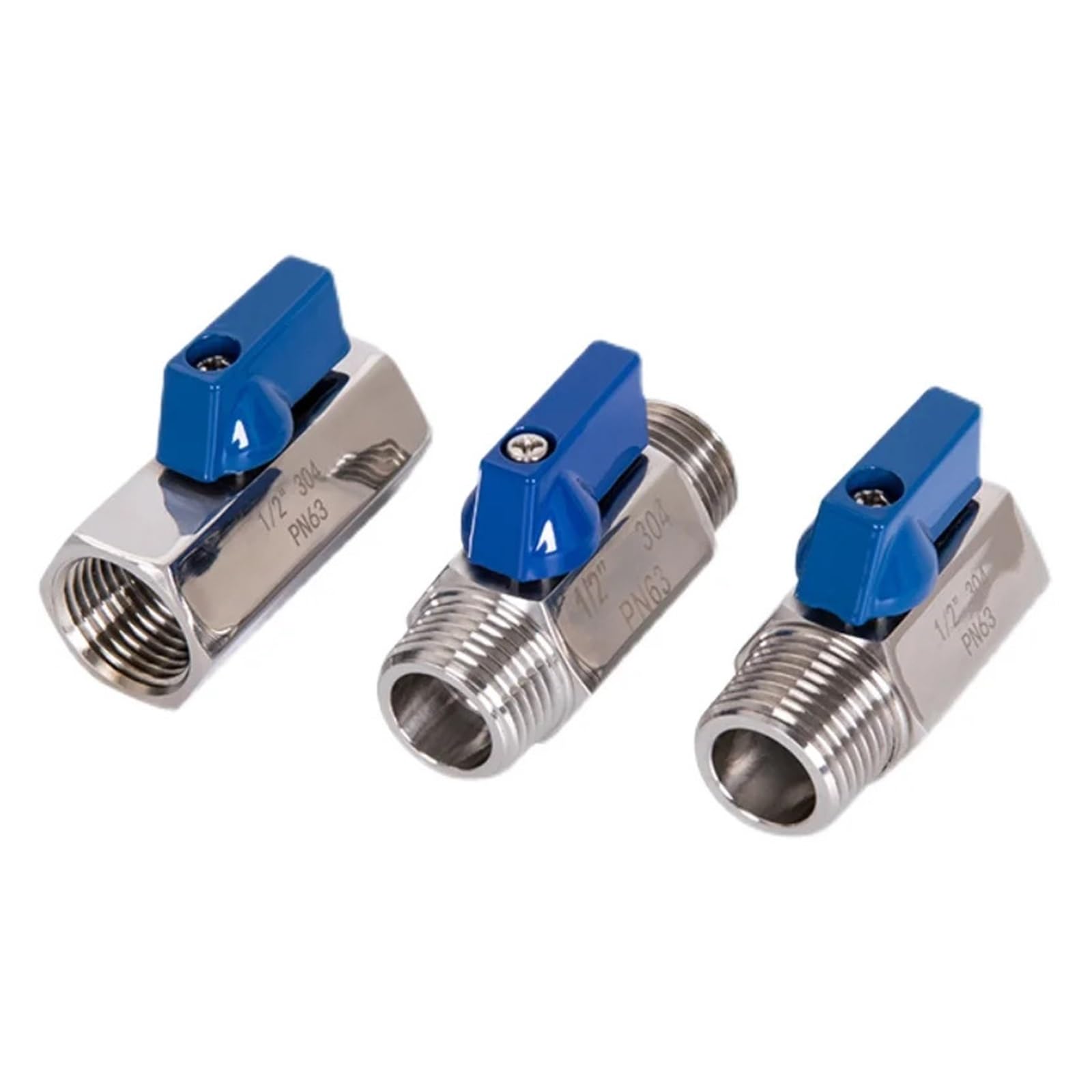 1 unidad 1/8 "1/4" 3/8 "1/2" 3/4 "1 pulgada BSP NPT F/MM/MF/F SS304 Mini válvula de bola(1",BSP_MALE MALE)