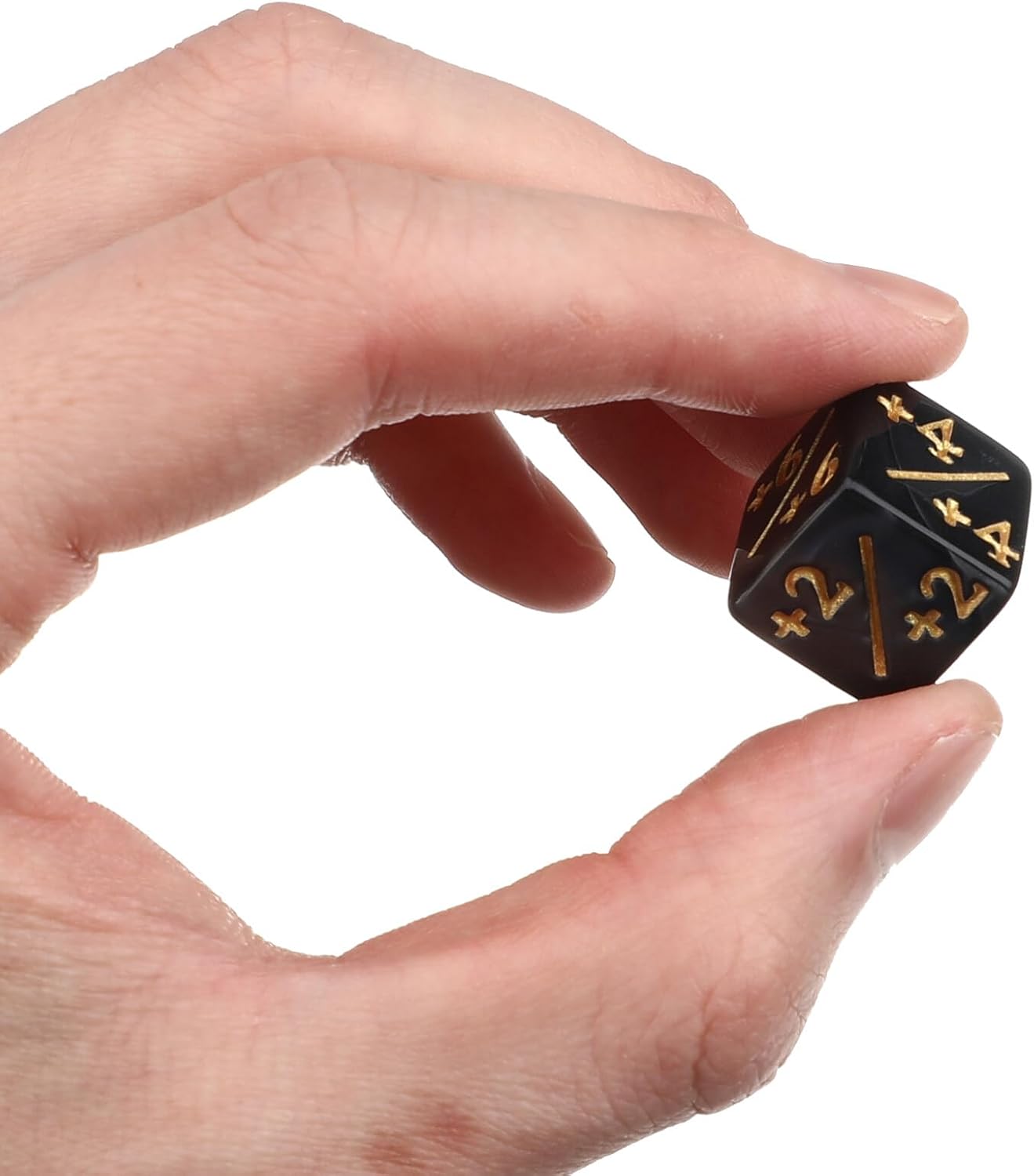 24Pcs 1/+1 Token Dice Counter, 0.63in D6 Plus and Minus Dice Set, Acrylic Board Game Accessory, Compatible with MTG Counter, CCG, Card Games, Black