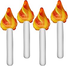 4Pcs Inflatable Torch Prop Halloween Decorations, 16In Fun Torch Inflates Decorations for Competitions Games, Fake Torch Prop Light Up for Sports Competitions Themed Party Decorations