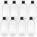 Thinqkart Select 300ml Empty Clear Plastic Bottles Refillable Travel Size Cosmetic Containers Squeeze Bottles With Black