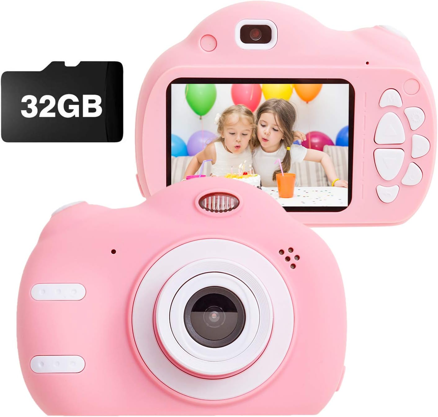 Kids Camera Toys for 3-9 Year Old Girls Gift Compact Cameras for Children Best Birthday Festival Gift for 4-8 Year Old Girl,Pink(32G SD Card Included)